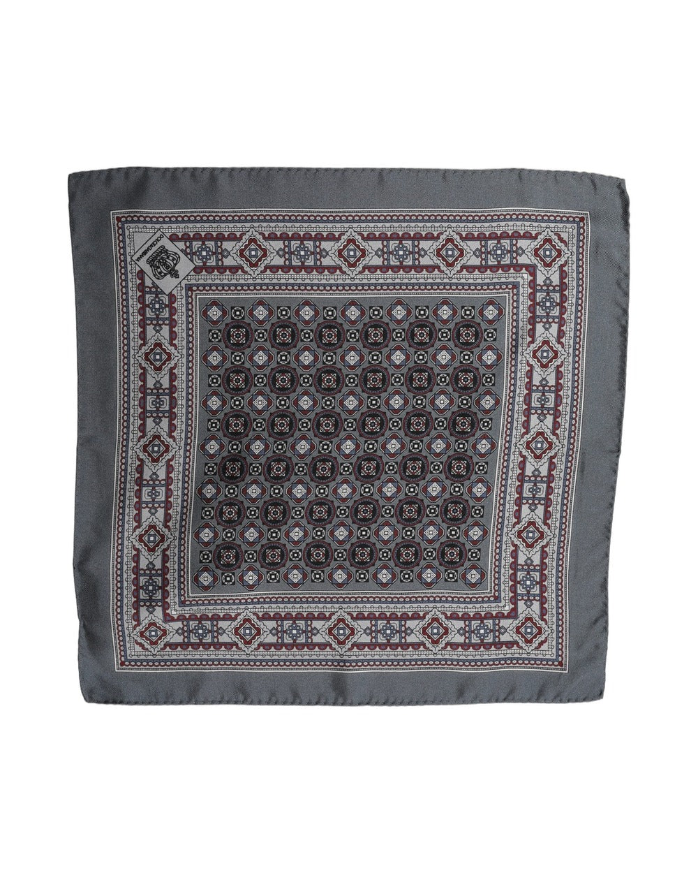 Dolce & Gabbana Gray Geometric Pocket Square Foulard Scarf
