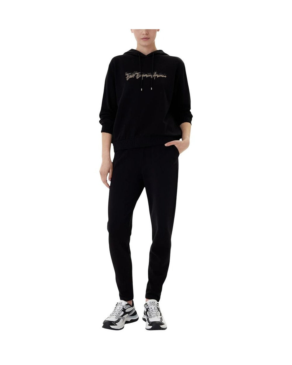 EA7 Emporio Armani Black Cotton Tracksuit