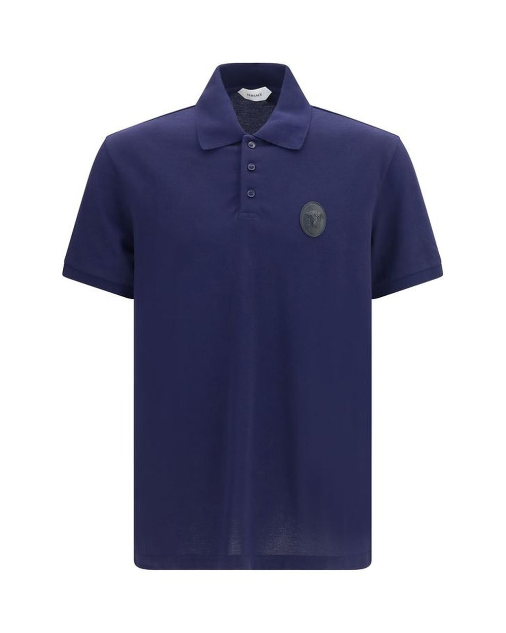 Versace Blue Cotton Polo Shirt
