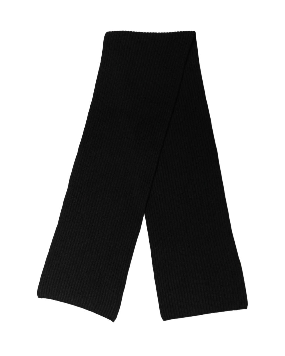 Dolce & Gabbana Men Black Wool Knitted Neck Shawl Scarf