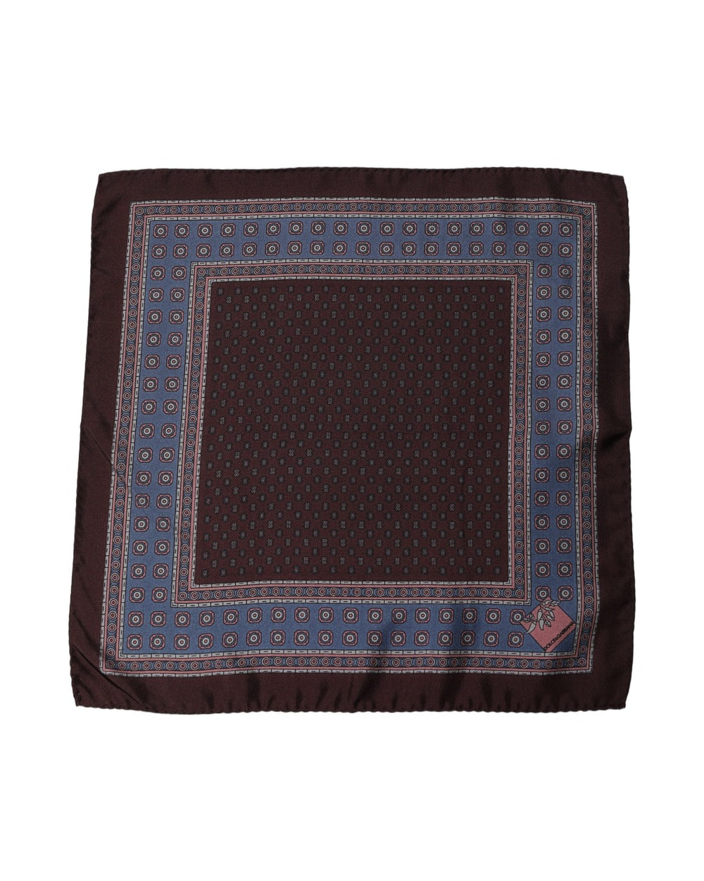 Dolce & Gabbana Maroon Geometric Handkerchief Pocket Scarf