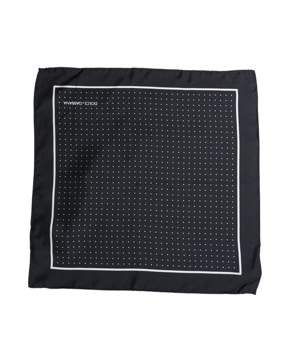 Dolce & Gabbana Blue Silk Polka Dot Handkerchief Pocket Scarf
