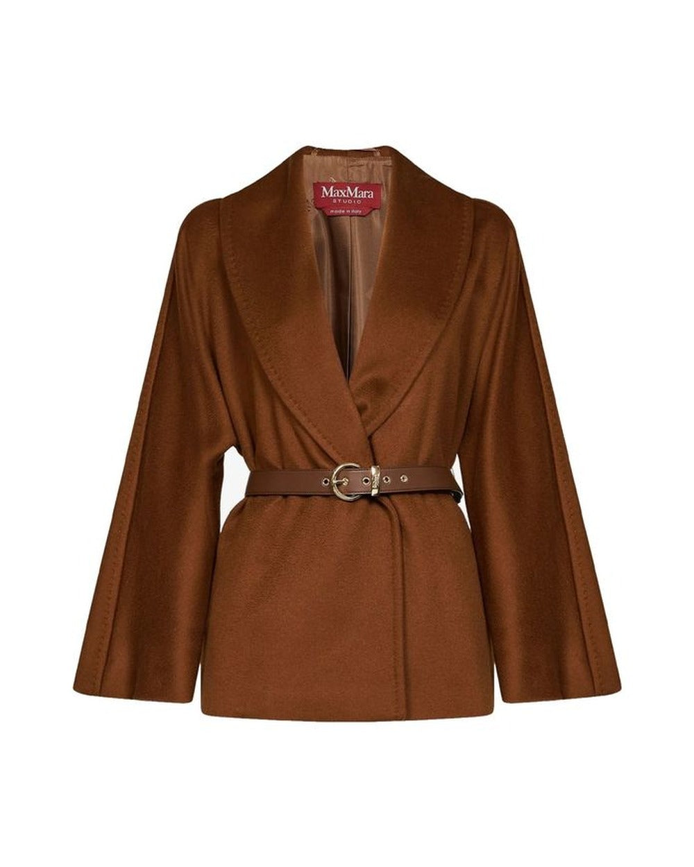 Max Mara Brown Virgin Wool Full-Length Jacket