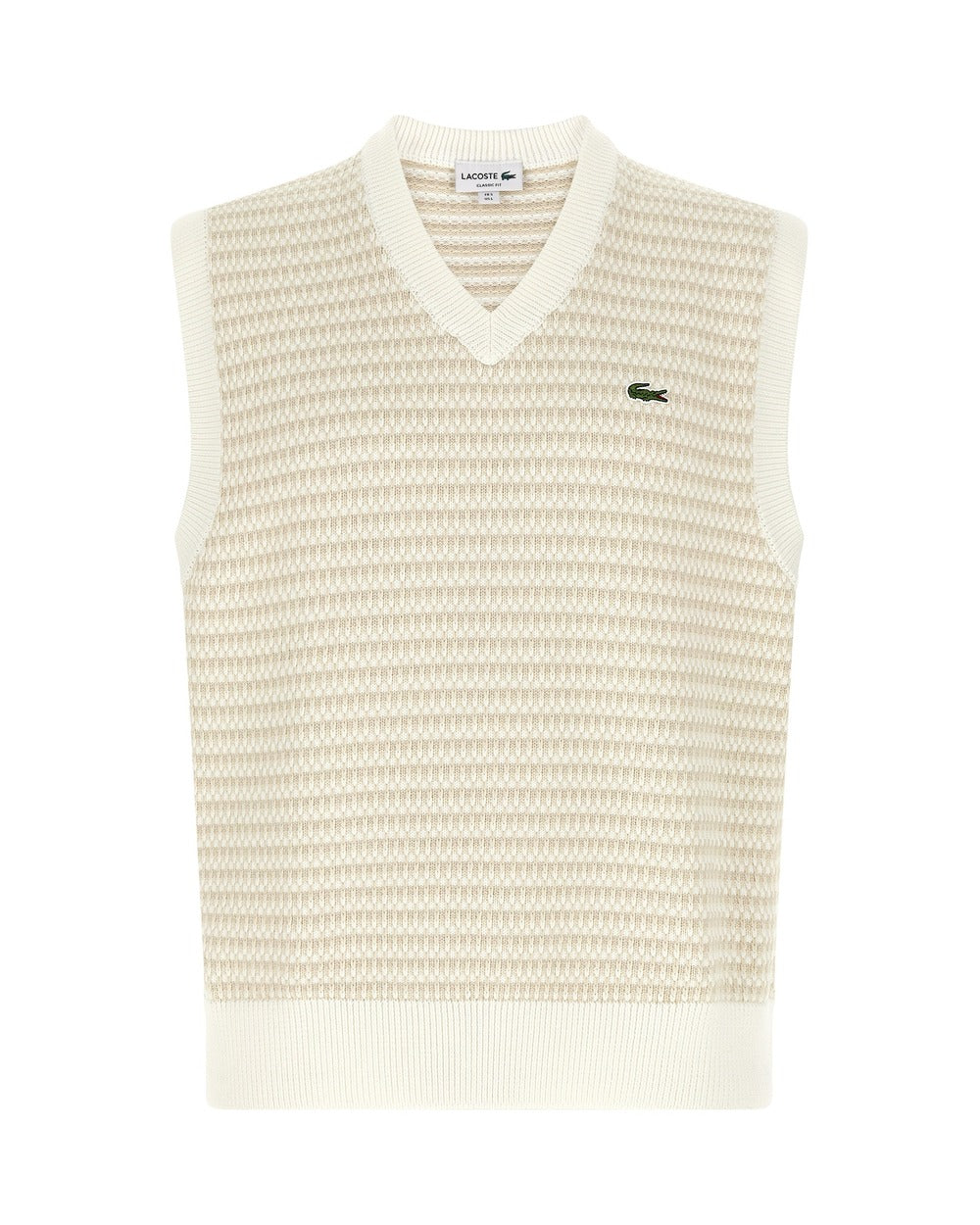 Lacoste Beige Cotton Sleeveles Sweater
