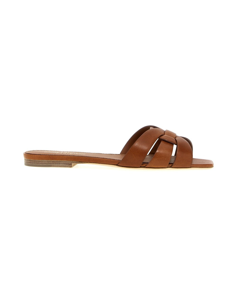 Saint Laurent Brown Calfskin Slides