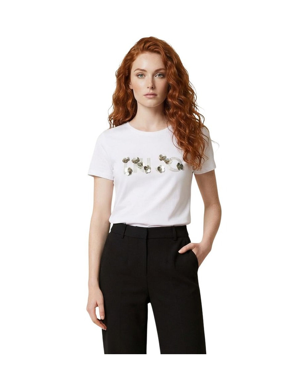 Liu Jo Cream Cotton T-Shirt