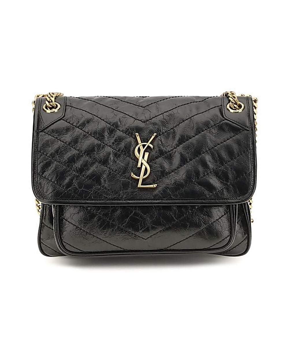 Saint Laurent Black Calf Leather Bos Taurus Shoulder Bag