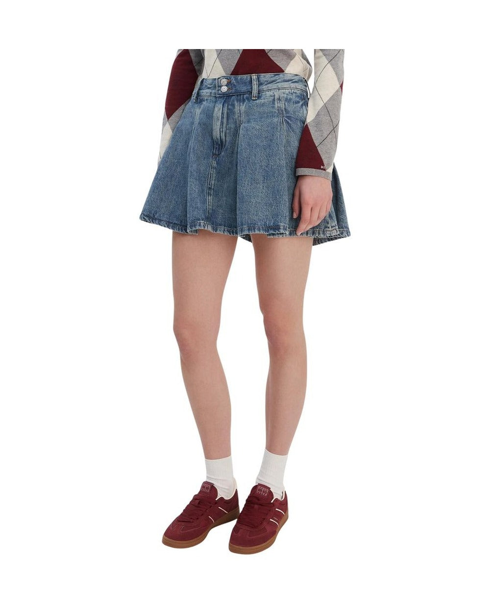 Tommy Hilfiger Jeans Blue Recycled Cotton Mini Skirt