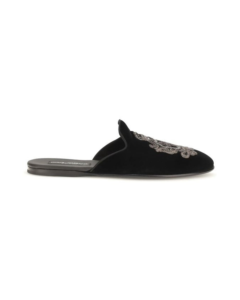 Dolce & Gabbana Black Velvet Flats